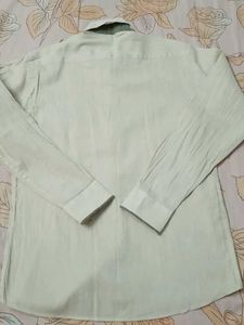 Men's Beige Kurta with Green Accents