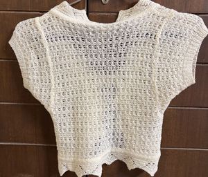 Boho Style Crochet Knit Crop Shrug