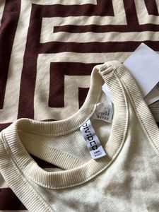 Cream Ribbed Cropped Tank Top