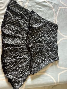 Plaid Ruffle Mini Skirt