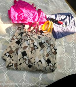 combo 2lower,1tshirt,2kda Bangles,1 lipstick,b.p.