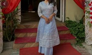 Elegant Light Blue Embroidered Kurta Set