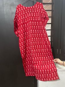 Red Printed Cotton Kurta
