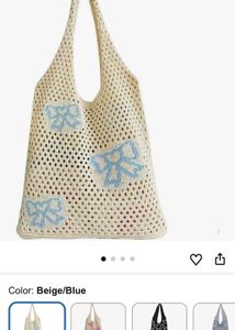 Crochet Bag Bow Purse for Women Coquette Aesthetic