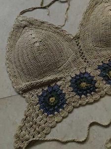 Boho Crochet Halter Crop Top