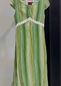 Green Striped Midi Dress