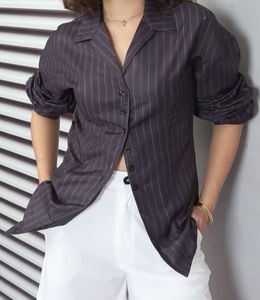 Pinstripe Button-Up Shirt