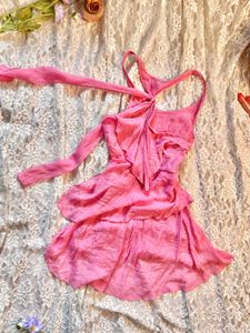Chic Pink tiered  Ruffle y2k fairy core Dress