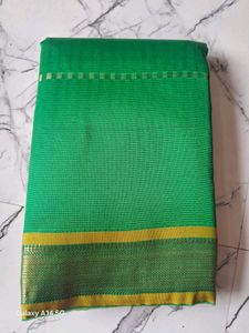 Elegant Green Saree with Gold Border