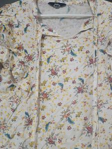 Floral Print Tie-Neck Blouse