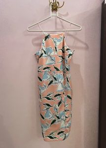 Floral Print Sleeveless Midi Dress|XS