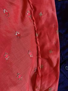 Girl's Pink Blue Lahenga 5-7 years without chunri