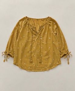 Boho Mustard Tassel Blouse