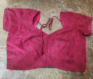 Magent Embroidered Saree
