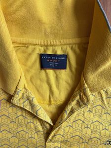 Men's Yellow Geometric Polo Shirt
