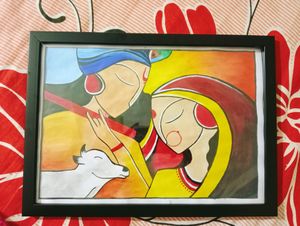Radha Krishna Painting With Frame 🖼️