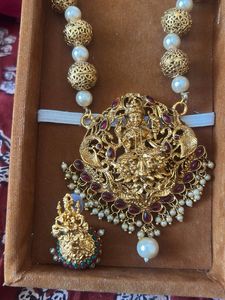 Exquisite Gold temple Necklace &amp; Earrings Set