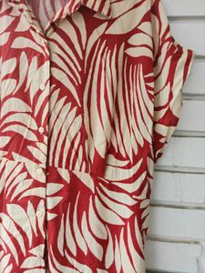 Stylish Leaf Print Midi Dress