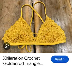 Yellow Crochet Bikini Top(L)