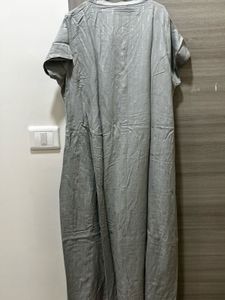 Elegant Grey Kurta with Golden Print