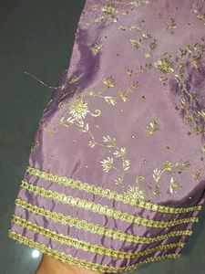 Silk Embroidered Kurti Set With Dupatta