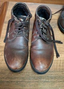 Men's Brown Leather Lace-Up Boots