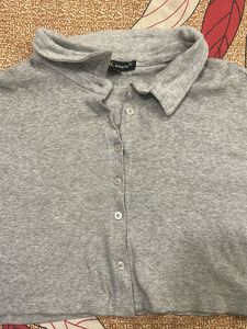 Grey Button-Up Cardigan