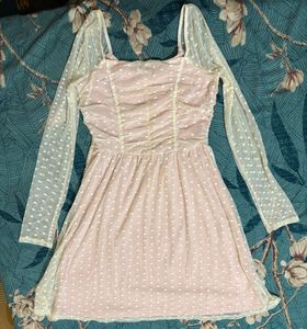 baby pink mesh dress