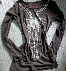 Y2K graphic long-sleeve top