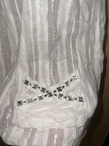 White Striped Tunic Top