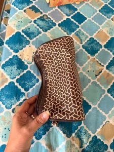 Stylish Brown Geometric Pouch