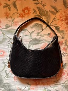 urbanic Chic Black Embossed Hobo Bag