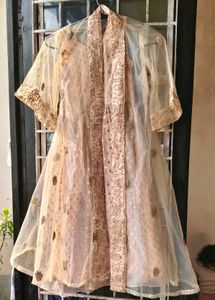 Very Amazing Frock With Net Shrug Set