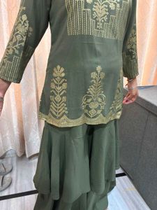 Elegant Olive Kurta Set new without tag