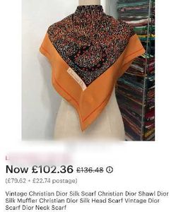 Vintage Christian Dior Silk Scarf