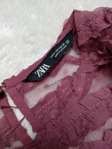 Zara sheer top 60% off