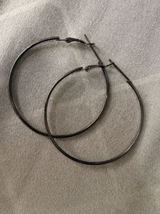 Chic Large Hoop Earrings and evileye bracelet