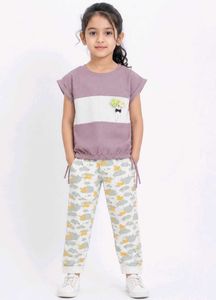 Cute Cloud Print Girls Pajama Set