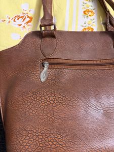 Stylish Brown Cut-Out Handbag