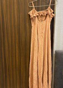 Peach Button Down Maxi Dress