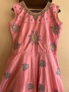 Elegant Pink Embroidered Anarkali