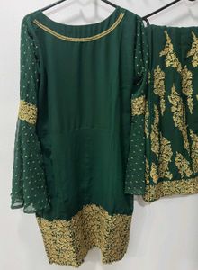 Green &amp; Gold Palazzo Suit