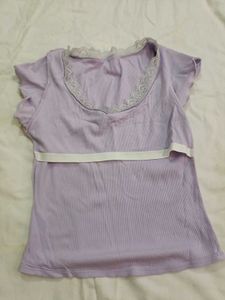 Lavender Lace Trim Top