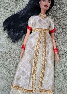 Elegant Ethnic Gown with Gold Embroidery dress wit