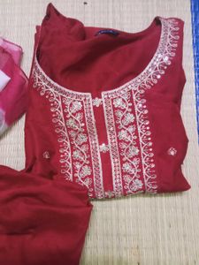 Maroon Kurta Set with Dupatta