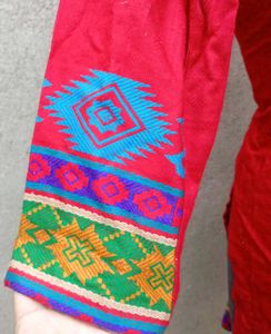 Vibrant Red Embroidered Kurta