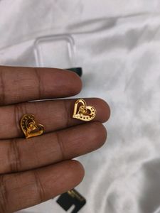 Heart Shape Gold Earrings