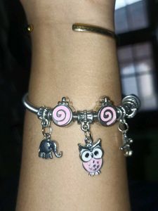 Charm Bracelet with Owl and Elephant