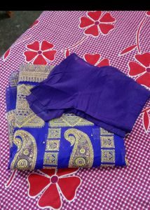 New Saree With Fully Stitched Blouse 💜