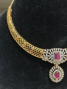 Brand new Elegant Ruby &amp; Diamond Necklace Set
